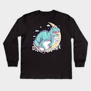 Dinosnore - Jurassic Slumber Delight Kids Long Sleeve T-Shirt